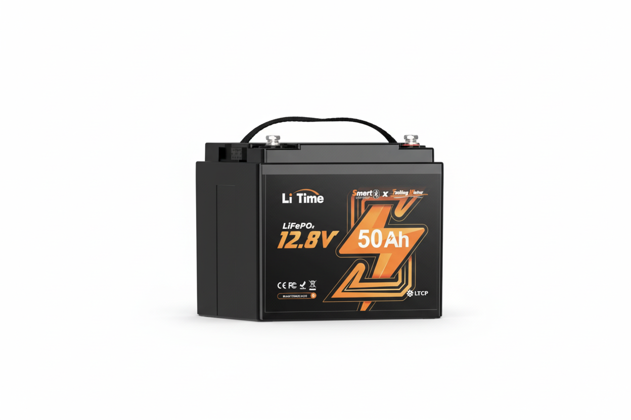 LiTime 12V 50Ah Lithium Bluetooth Battery for Trolling Motor